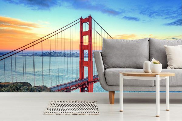 Landmarks | Golden Gate Bridge Morning Wallpaper Mural Landmarks Landmarks