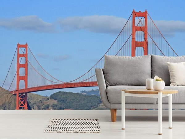 Landmarks | Golden Gate Bridge Waves Mural Wallpaper Landmarks Landmarks