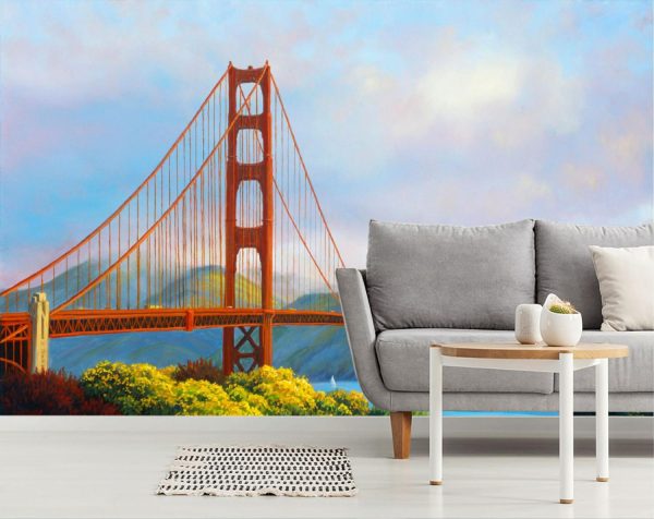 Landmarks | Morning At The Golden Gate Wallpaper Mural Landmarks Landmarks