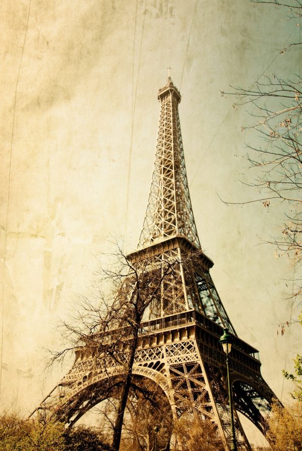 Landmarks | Retro Eiffel Tower Wall Mural Landmarks Landmarks