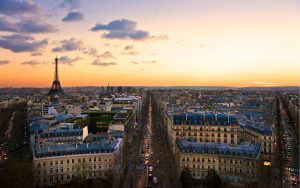 Landmarks | Sundown In Paris Wallpaper Mural Landmarks Landmarks