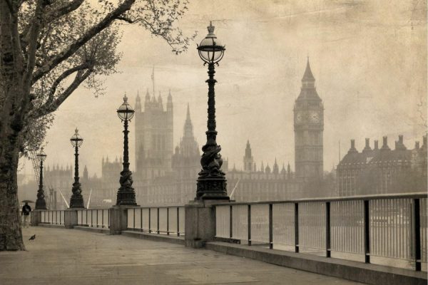 Landmarks | Vintage View of Big Ben in London Wall Mural Landmarks Landmarks