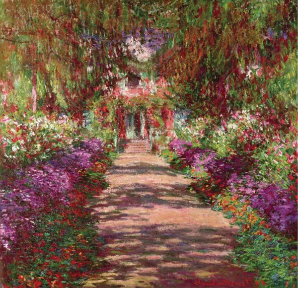 Landscapes & Scenic | A Pathway In Monet’s Garden Wallpaper Mural Fine Art Fine Art