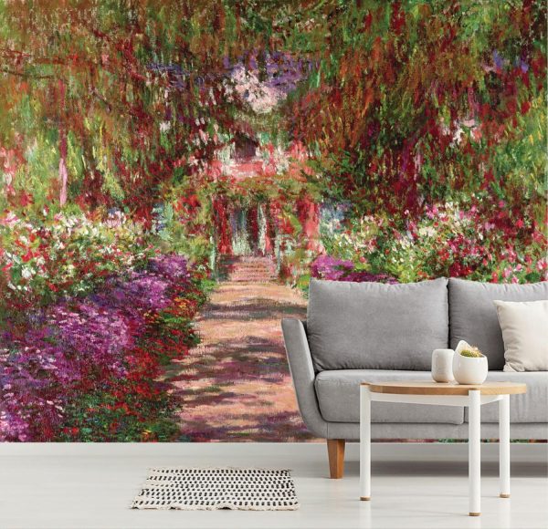 Landscapes & Scenic | A Pathway In Monet’s Garden Wallpaper Mural Fine Art Fine Art