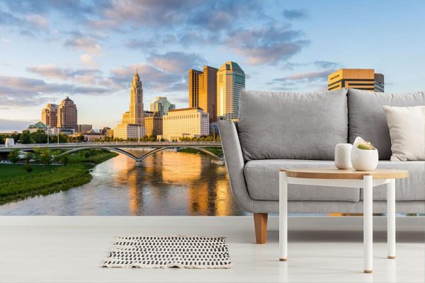 Landscapes & Scenic | Columbus, Ohio Skyline Mural Wallpaper Architectural Architectural