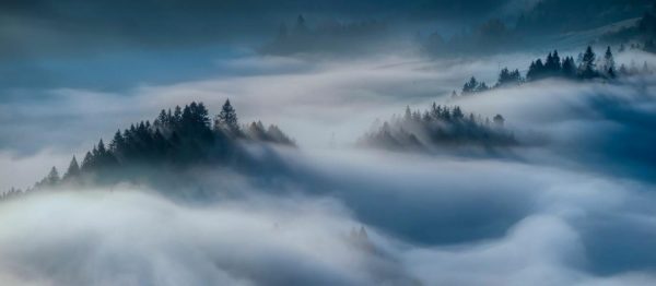 Landscapes & Scenic | Fog In Mountains At Sunrise Wall Mural Extra Large Extra Large