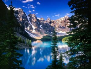 Landscapes & Scenic | Moraine Lake In The Valley Of The Ten Peaks Mural Wallpaper Landscapes & Scenic Landscapes & Scenic