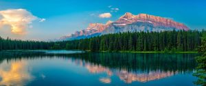 Landscapes & Scenic | Mount Rundle, Johnson Lake Wall Mural Landscapes & Scenic Landscapes & Scenic