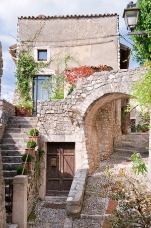 Landscapes & Scenic | Romantic Italian Stone Village Wallpaper Mural Architectural Architectural