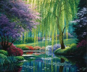 Landscapes & Scenic | The Willow Pond Wall Mural Landscapes & Scenic Landscapes & Scenic