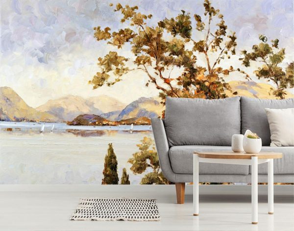 Landscapes & Scenic | Twilight On Bellagio Mural Wallpaper Italian Italian