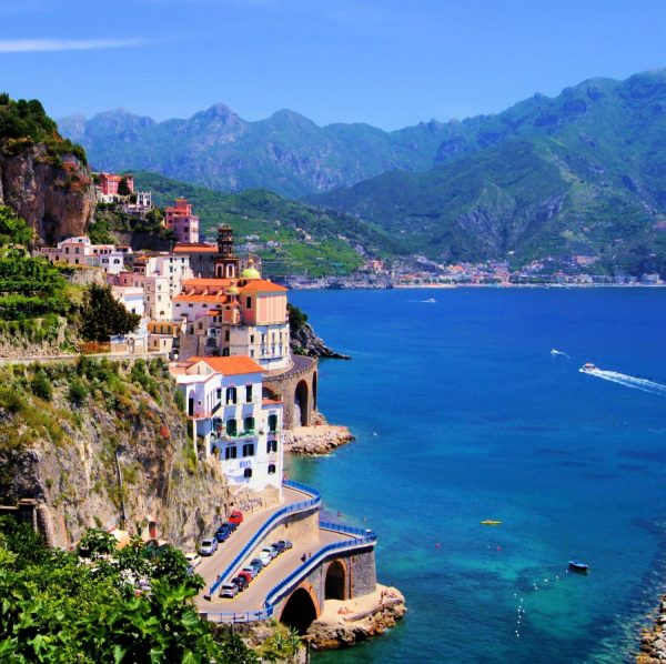 Landscapes & Scenic | View of The Village of Atrani, Amalfi Coast, Italy Wall Mural Italian Italian