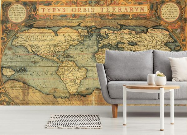 Maps & Flags | 16th Century Map Of The World Mural Wallpaper Maps & Flags Maps & Flags