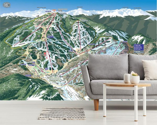 Maps & Flags | Beaver Creek Ski Trail Map Wall Mural Maps & Flags Maps & Flags