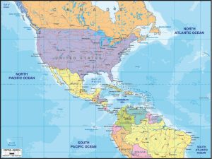 Maps & Flags | Central America 3 Map Wallpaper Mural Maps & Flags Maps & Flags