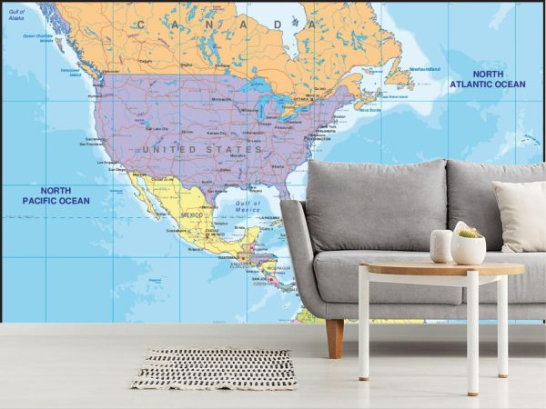 Maps & Flags | Central America 3 Map Wallpaper Mural Maps & Flags Maps & Flags