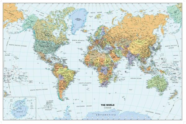 Maps & Flags | Classic World Map Mural Wallpaper Maps & Flags Maps & Flags