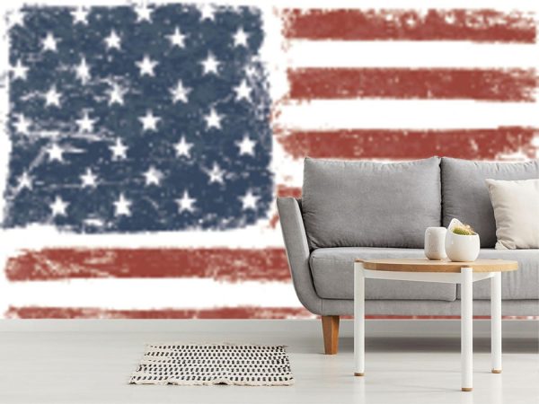 Maps & Flags | Distressed American Flag Mural Wallpaper Maps & Flags Maps & Flags