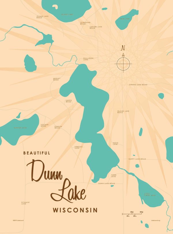 Maps & Flags | Dunn Lake, WI Lake Map Wall Mural Maps & Flags Maps & Flags