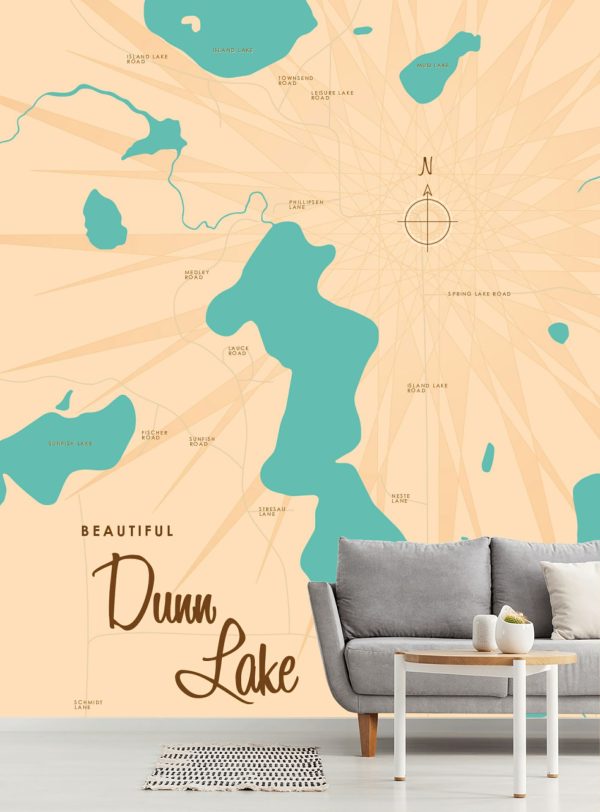 Maps & Flags | Dunn Lake, WI Lake Map Wall Mural Maps & Flags Maps & Flags