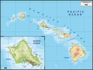 Maps & Flags | Hawaiian Islands Map Mural Wallpaper Maps & Flags Maps & Flags