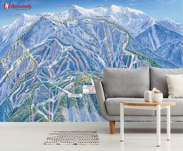 Maps & Flags | Heavenly Ski Trail Map Wall Mural Maps & Flags Maps & Flags