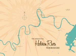 Maps & Flags | Holston River, TN Lake Map Wall Mural Maps & Flags Maps & Flags