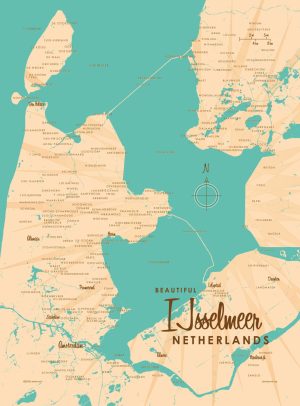 Maps & Flags | IJsselmeer, Netherlands Lake Map Mural Wallpaper Maps & Flags Maps & Flags