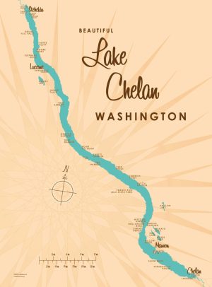 Maps & Flags | Lake Chelan, WA Lake MapMural Wallpaper Maps & Flags Maps & Flags