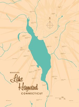 Maps & Flags | Lake Hayward, CT Lake Map Mural Wallpaper Maps & Flags Maps & Flags