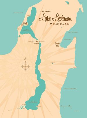 Maps & Flags | Lake Leelanau, MI Lake Map Wall Mural Maps & Flags Maps & Flags