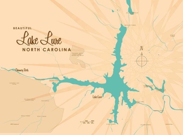 Maps & Flags | Lake Lure, NC Lake Map Mural Wallpaper Maps & Flags Maps & Flags