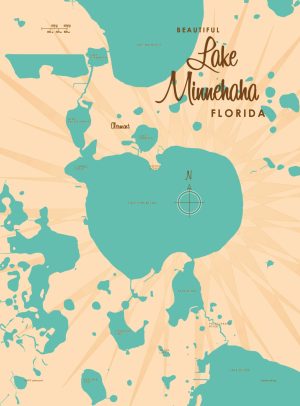 Maps & Flags | Lake Minnehaha, FL Lake Map Wall Mural Maps & Flags Maps & Flags