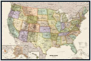 Maps & Flags | Legacy USA Map Wallpaper Mural Maps & Flags Maps & Flags