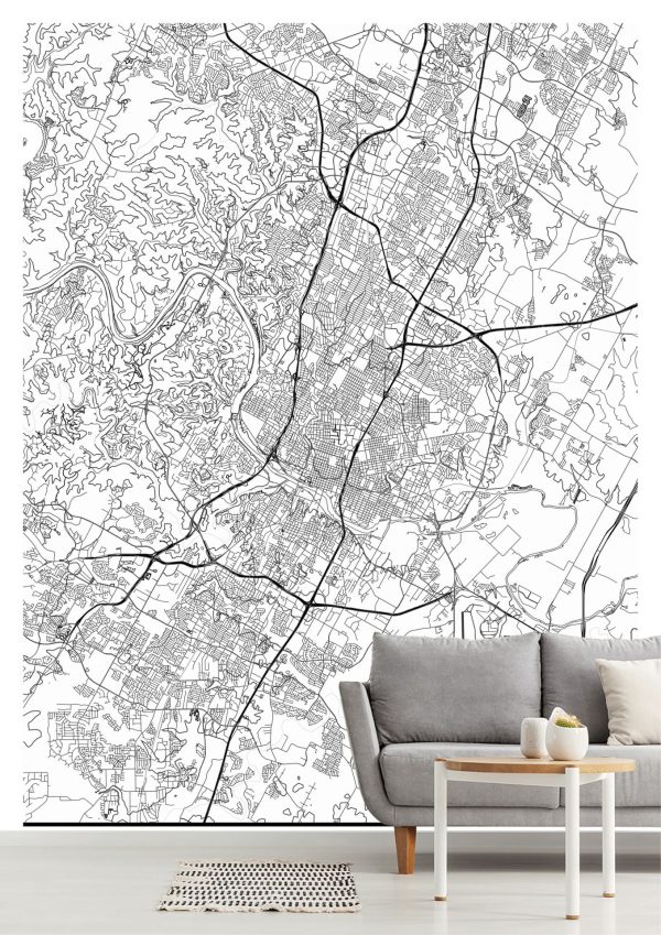 Maps & Flags | Map Of Austin Texas Wallpaper Mural Maps & Flags Maps & Flags