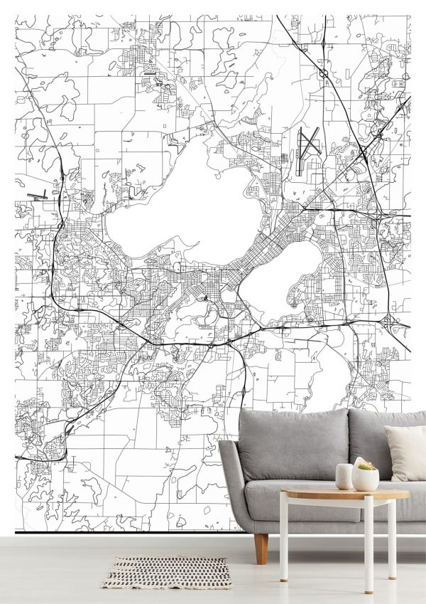 Maps & Flags | Map Of Madison, WI Wallpaper Mural Art & Graphics Art & Graphics