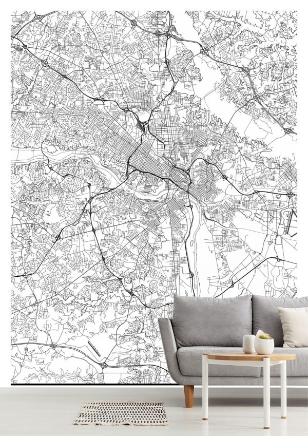 Maps & Flags | Map Of Richmond, VA Wallpaper Mural Art & Graphics Art & Graphics