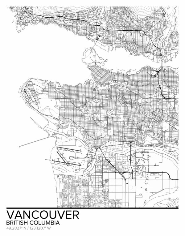 Maps & Flags | Map Of Vancouver BC Wallpaper Mural Maps & Flags Maps & Flags