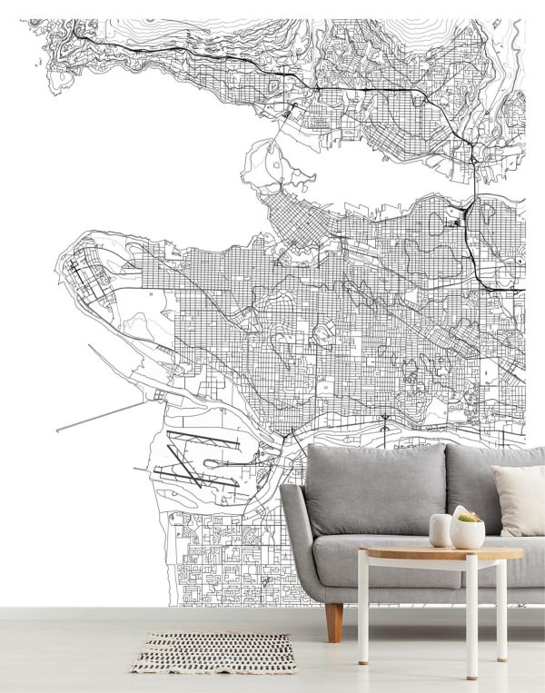 Maps & Flags | Map Of Vancouver BC Wallpaper Mural Maps & Flags Maps & Flags