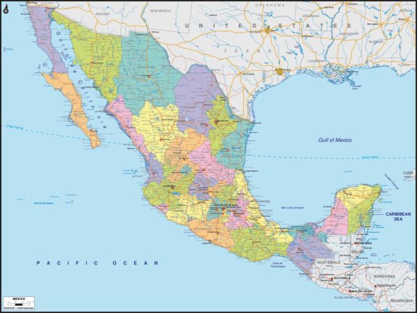 Maps & Flags | Mexico 2 Map Mural Wallpaper Maps & Flags Maps & Flags