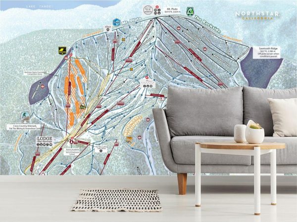 Maps & Flags | Northstar Ski Trail Map With Legend Wall Mural Maps & Flags Maps & Flags