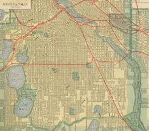 Maps & Flags | Vintage Minneapolis Map Mural Wallpaper Maps & Flags Maps & Flags