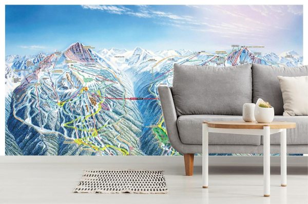 Maps & Flags | Whistler Blackcomb Ski Trail Map Wall Mural Maps & Flags Maps & Flags