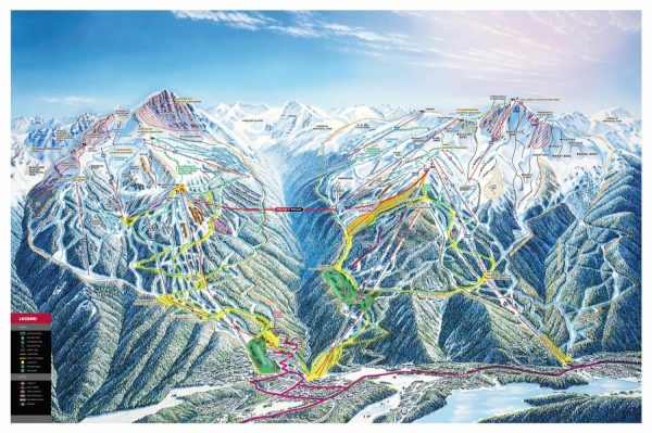 Maps & Flags | Whistler Blackcomb Ski Trail Map With Legend Wall Mural Maps & Flags Maps & Flags