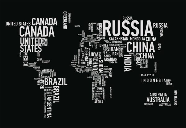 Maps & Flags | World Map Wordcloud Mural Wallpaper Maps & Flags Maps & Flags