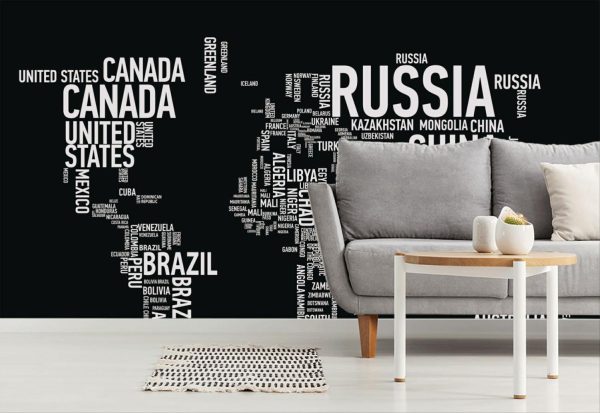 Maps & Flags | World Map Wordcloud Mural Wallpaper Maps & Flags Maps & Flags