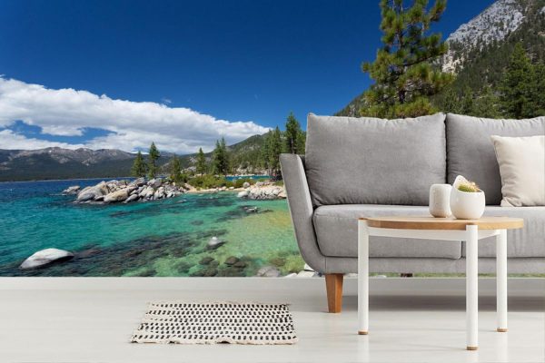 Nature | Crystal Clear Waters Of Lake Tahoe Mural Wallpaper Landscapes & Scenic Landscapes & Scenic