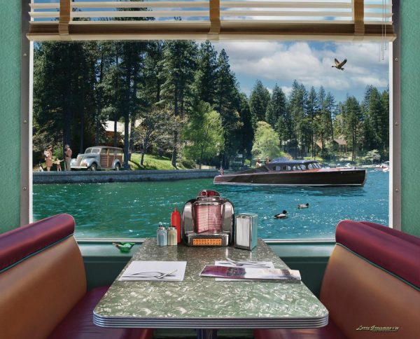 Nature | Lake Arrowhead Diner Booth Wall Mural Architectural Architectural