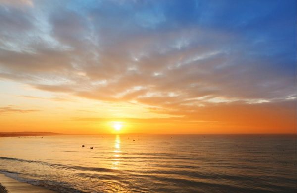 Nature | Sunrise Over The Sea Wall Mural Beach & Tropical Beach & Tropical