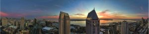 Panoramic | Downtown San Diego at Sunset Mural Wallpaper City & Skyline City & Skyline